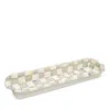 Mackenzie-childs Mackenzie Childs Sterling Check Enameled Steel Baguette Dish In Gray/white