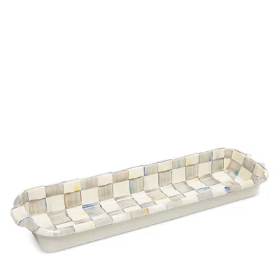 MACKENZIE-CHILDS MACKENZIE-CHILDS STERLING CHECK ENAMEL BAGUETTE DISH