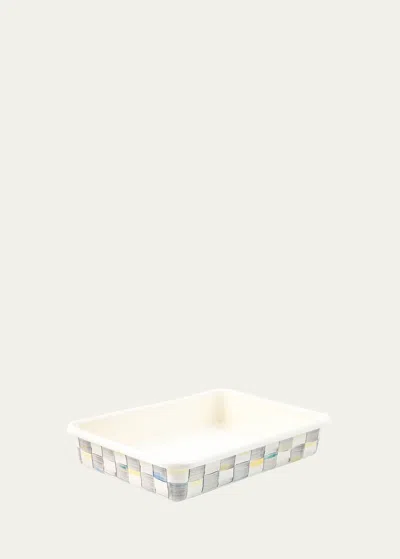 Mackenzie-childs Sterling Check Enamel Baking Pan, 9" X 13" In Neutral