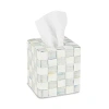Mackenzie-childs Sterling Check Boutique Enamel Tissue Box Cover