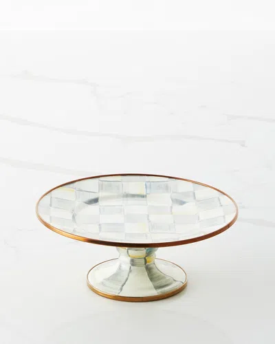 Mackenzie-childs Sterling Check Enamel Mini Pedestal Platter