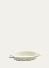 Mackenzie-childs Sterling Check Enamel Oval Gratin Dish, Medium