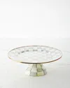Mackenzie-childs Sterling Check Enamel Pedestal Platter, Large