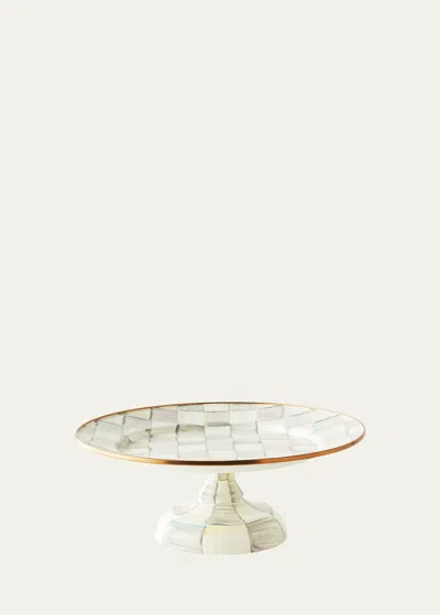 Mackenzie-childs Sterling Check Enamel Pedestal Platter, Small