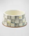 Mackenzie-childs Sterling Check Enamel Pet Dish, Medium