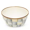 Mackenzie-childs 4.5" Sterling Check Enamel Pinch Bowl
