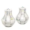 Mackenzie-childs Sterling Check Enamel Salt And Pepper Shakers In Multi