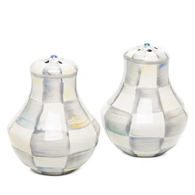 Mackenzie-childs Sterling Check Enamel Salt And Pepper Shakers In No Color
