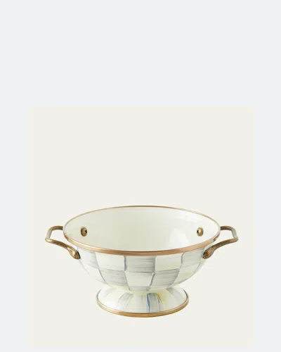 Mackenzie-childs Sterling Check Enamel Simply Anything Bowl In Gray