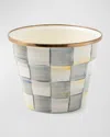 Mackenzie-childs Sterling Check Enamel Small Garden Pot