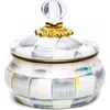 Mackenzie-childs Mackenzie Childs Sterling Check Enamel Squashed Pot In White