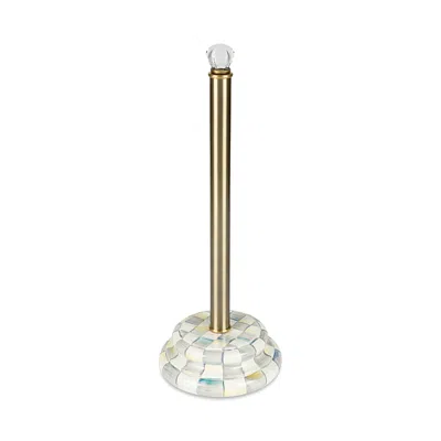 Mackenzie-childs Sterling Check Enamel Toilet Tissue Storage