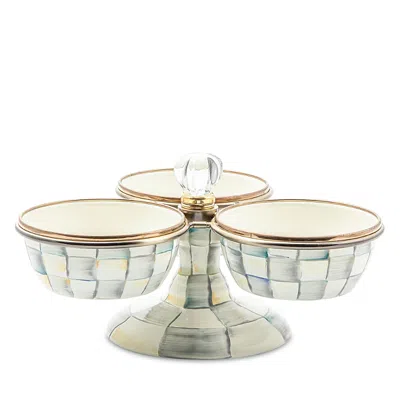 MACKENZIE-CHILDS MACKENZIE-CHILDS STERLING CHECK ENAMEL TRIPLICITY