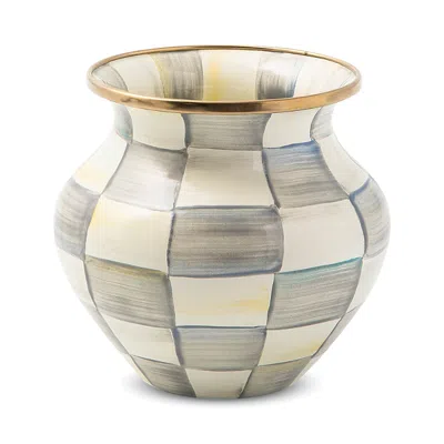 MACKENZIE-CHILDS MACKENZIE-CHILDS STERLING CHECK ENAMEL VASE