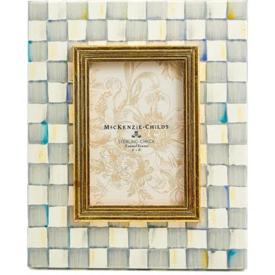 Mackenzie-childs Mackenzie Childs Sterling Check Enameled Steel 4 X 6-inch Picture Frame