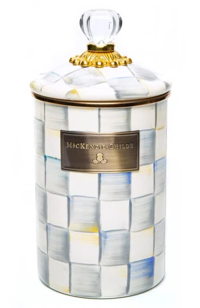 Mackenzie-childs Mackenzie Childs Sterling Check Enameled Steel Canister