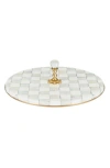 Mackenzie-childs Mackenzie Childs Sterling Check Enameled Steel Cheese Course