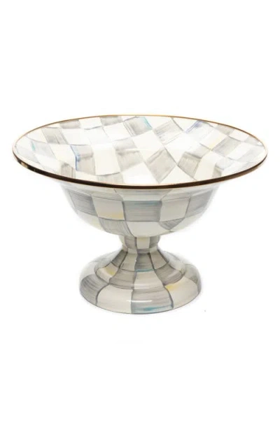 Mackenzie-childs Mackenzie Childs Sterling Check Enameled Steel Compote In White