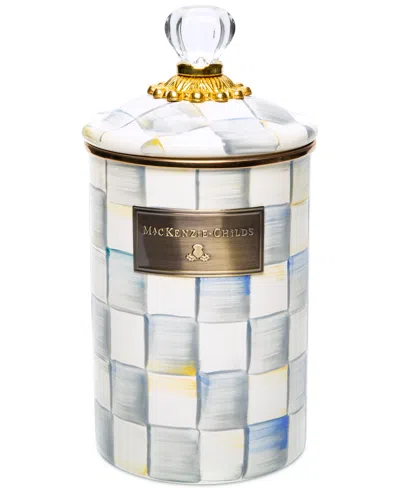 Mackenzie-childs Sterling Check Enameled Steel Large Canister In No Color