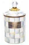 Mackenzie-childs Mackenzie Childs Sterling Check Enameled Steel Medium Canister