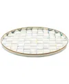 Mackenzie-childs Sterling Check Enamel Round Tray In No Color