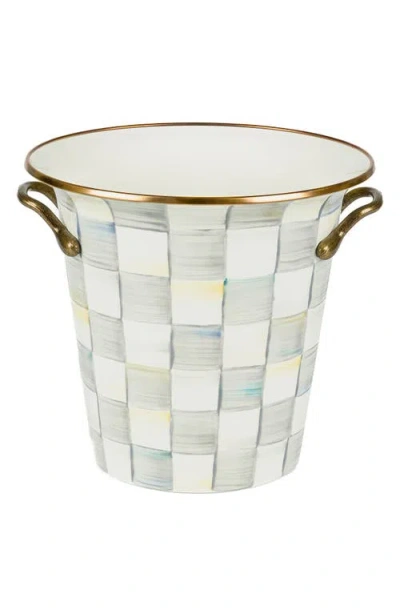 Mackenzie-childs Mackenzie Childs Sterling Check Enameled Steel Wine Cooler In Blue