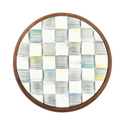 Mackenzie-childs Sterling Check Enamel Trivet In Neutral