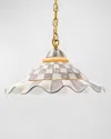 Mackenzie-childs Sterling Check Fluted Hanging Lamp