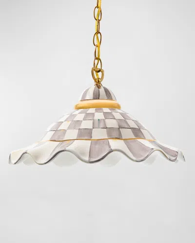 Mackenzie-childs Sterling Check Fluted Hanging Lamp In Multi