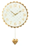 Mackenzie-childs Mackenzie Childs Sterling Check Heart Pendant Wall Clock In Gold