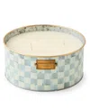 Mackenzie-childs Sterling Check Large Citronella Candle In White