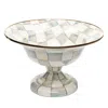 Mackenzie-childs Mackenzie Childs Sterling Check Enameled Steel Compote In Gray/white