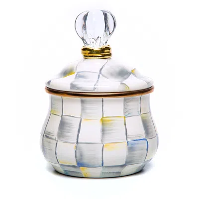 MACKENZIE-CHILDS MACKENZIE-CHILDS STERLING CHECK LIDDED SUGAR BOWL