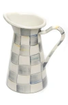 Mackenzie-childs Mackenzie Childs Sterling Check Medium Enameled Steel Practical Pitcher