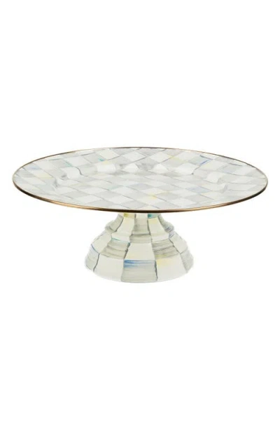 Mackenzie-childs Mackenzie Childs Sterling Check Pedestal Platter In Green