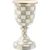 Mackenzie-childs Mackenzie Childs Sterling Check Pedestal Vase In White