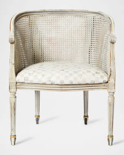 Mackenzie-childs Sterling Check Perfetto Accent Chair In Neutral