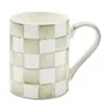 Mackenzie-childs Sterling Check Porcelain Mug In White