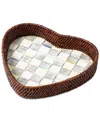 Mackenzie-childs Sterling Check Rattan Enamel Heart Tray In No Color