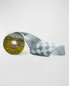 Mackenzie-childs Sterling Check Ribbon, 4"w X 10 Yards