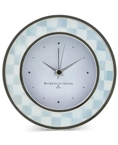 Mackenzie-childs Sterling Check Round Desk Clock In No Color