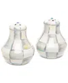 Mackenzie-childs Sterling Check Enamel Salt And Pepper Shakers In No Color