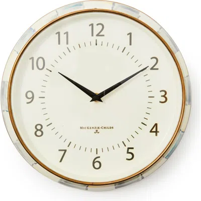Mackenzie-childs Mackenzie Childs Sterling Check School Wall Clock In Multi