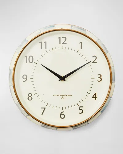 MACKENZIE-CHILDS STERLING CHECK SCHOOL WALL CLOCK