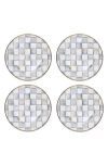 Mackenzie-childs Mackenzie Childs Sterling Check® Set Of 4 Dinner Plates
