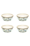 Mackenzie-childs Mackenzie Childs Sterling Check® Set Of 4 Everyday Bowls In Green