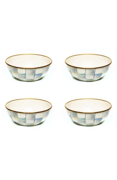 Mackenzie-childs Mackenzie Childs Sterling Check® Set Of 4 Everyday Bowls In Green