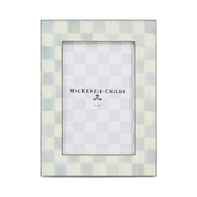 Mackenzie-childs Sterling Check Silver Plated Frame, 4 X 6 In White