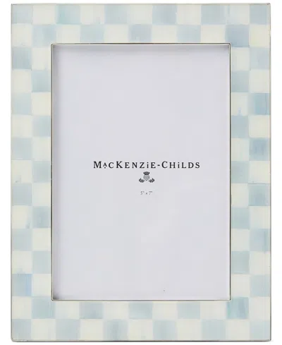 MACKENZIE-CHILDS STERLING CHECK SILVER-PLATED FRAME, 5" X 7"