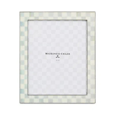 Mackenzie-childs Sterling Check Silver Plated Frame, 8 X 10 In White